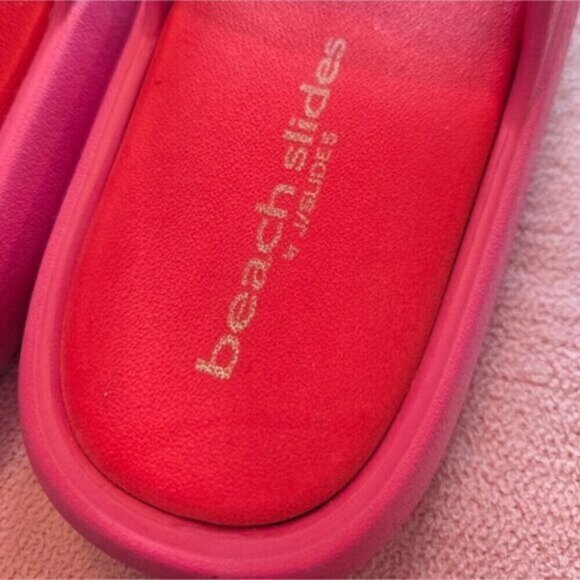 Beach Slides by J/Slides Fuchsia/Red Eva Squish - Picture 3 of 4